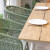 Waterproof Outdoor Plywood Table Wood Grain Slat Surface Aluminum Base