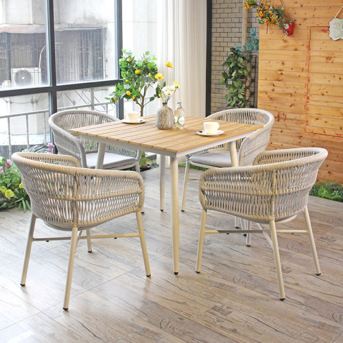 Weather Resistant Outdoor Plywood Table For Restaurant Bistro Dining
