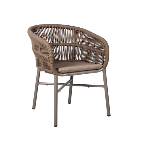 Durable Uv Resistant Woven Rope Chair With Sturdy Aluminum Frame