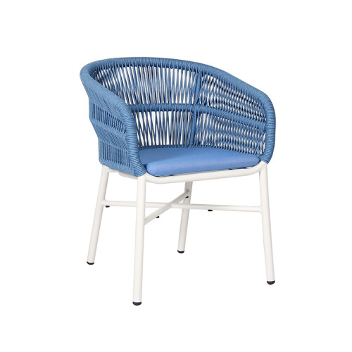 Durable Uv Resistant Woven Rope Chair With Sturdy Aluminum Frame