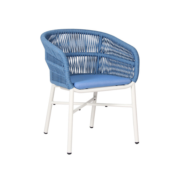 Durable Uv Resistant Woven Rope Chair With Sturdy Aluminum Frame