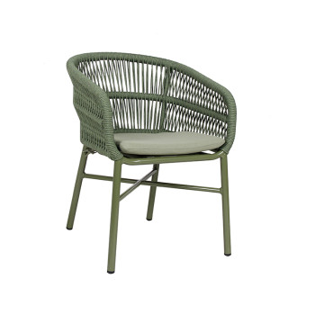 Durable Uv Resistant Woven Rope Chair With Sturdy Aluminum Frame