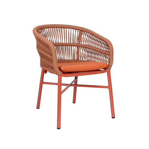 Durable Uv Resistant Woven Rope Chair With Sturdy Aluminum Frame