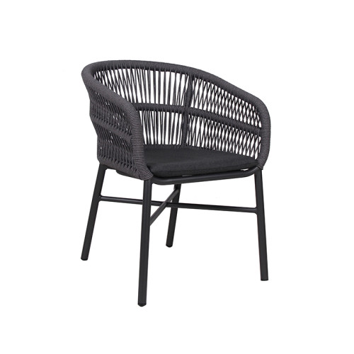 Durable Uv Resistant Woven Rope Chair With Sturdy Aluminum Frame