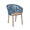 Casual Patio Armchair With Metal Legs And Breathable Rope Weave