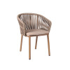 Casual Patio Armchair With Metal Legs And Breathable Rope Weave
