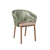 Casual Patio Armchair With Metal Legs And Breathable Rope Weave