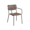 Stylish Outdoor Rope Weave Arm Chair Lightweight Aluminum Frame For Restaurant Terrace