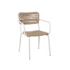 Stylish Outdoor Rope Weave Arm Chair Lightweight Aluminum Frame For Restaurant Terrace