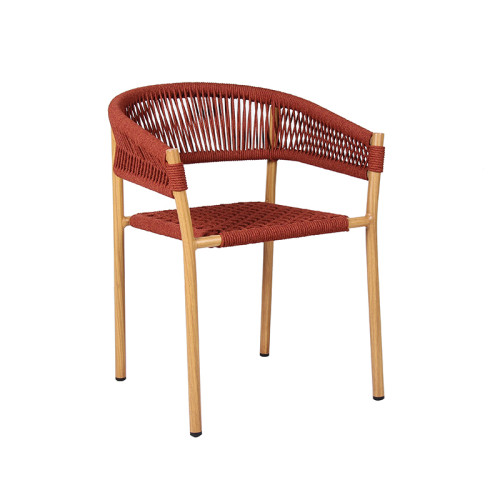 Durable Polyester Rope Weave Chair Teak Paint For Outside Dining