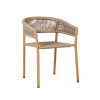 Durable Polyester Rope Weave Chair Teak Paint For Outside Dining