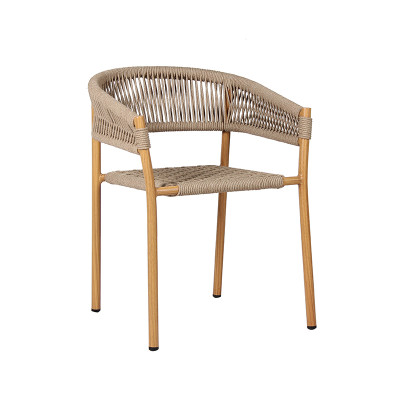 Durable Polyester Rope Weave Chair Teak Paint For Outside Dining
