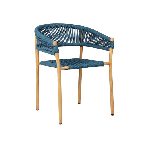 Durable Polyester Rope Weave Chair Teak Paint For Outside Dining