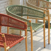 Durable Polyester Rope Weave Chair Teak Paint For Outside Dining