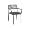 Breathable Rope Weave Chair With Soft Cushion Metal Legs For Outdoor Dining
