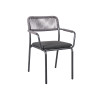 Breathable Rope Weave Chair With Soft Cushion Metal Legs For Outdoor Dining