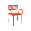 Breathable Rope Weave Chair With Soft Cushion Metal Legs For Outdoor Dining