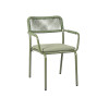 Breathable Rope Weave Chair With Soft Cushion Metal Legs For Outdoor Dining
