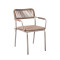 Breathable Rope Weave Chair With Soft Cushion Metal Legs For Outdoor Dining