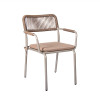 Breathable Rope Weave Chair With Soft Cushion Metal Legs For Outdoor Dining