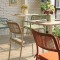 Outdoor Rope Woven Dining Chair Aluminum Garden Table Set For Bistro Cafe