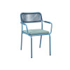 Outdoor Rope Woven Dining Chair Aluminum Garden Table Set For Bistro Cafe