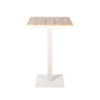 Outdoor Square 28 Inch White Metal Patio High Top Bistro Pub Dining Table