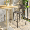 Outdoor Square 28 Inch White Metal Patio High Top Bistro Pub Dining Table