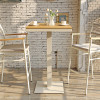 Outdoor Square 28 Inch White Metal Patio High Top Bistro Pub Dining Table