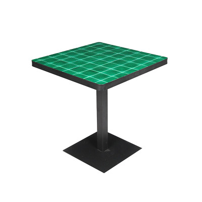 700x700mm Green Ceramic Mosaic Table Top Metal Base Outdoor Dining Bistro Garden Furniture