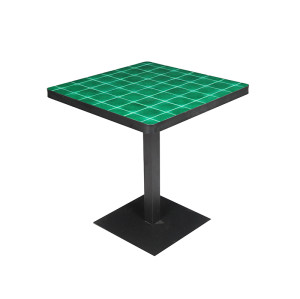 700x700mm Green Ceramic Mosaic Table Top Metal Base Outdoor Dining Bistro Garden Furniture