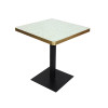 Elegant Golden Mosaic Square Table Top With Metal Stand For Patio Balcony Cafe Use