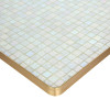 Elegant Golden Mosaic Square Table Top With Metal Stand For Patio Balcony Cafe Use