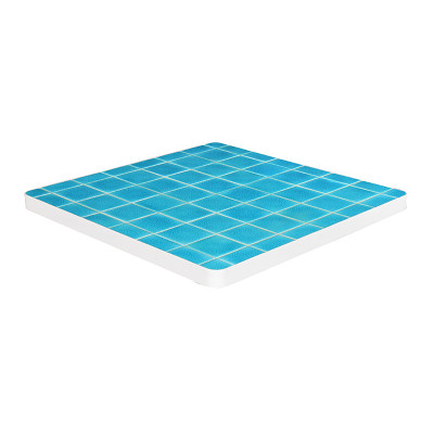Contemporary Blue Square Mosaic Table Top Outdoor Bistro Dining Furniture With Iron Base