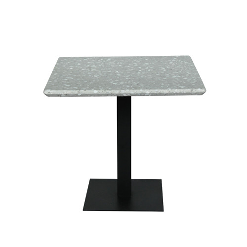 Thickening Grey Terrazzo Stone Square Dining Table Top For Bistro Pub Use