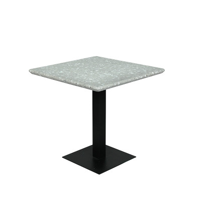 Thickening Grey Terrazzo Stone Square Dining Table Top For Bistro Pub Use