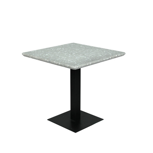 Thickening Grey Terrazzo Stone Square Dining Table Top For Bistro Pub Use