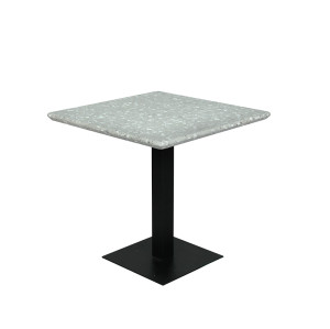 Thickening Grey Terrazzo Stone Square Dining Table Top For Bistro Pub Use