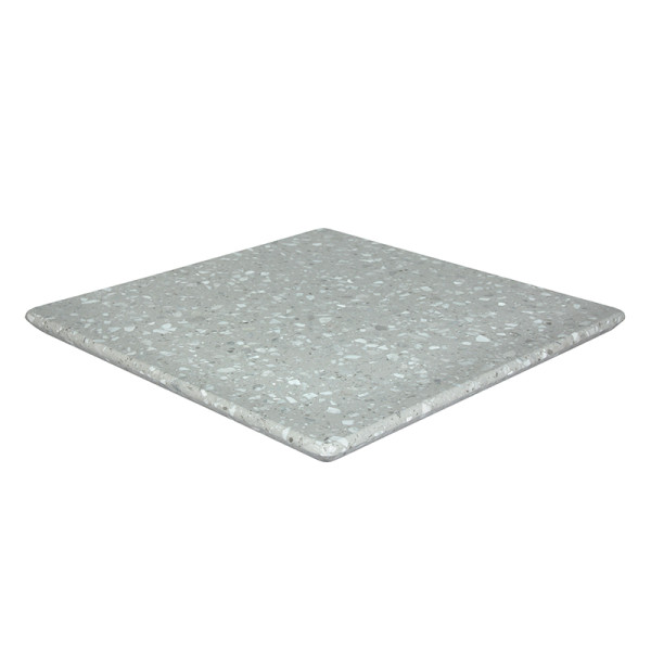 Thickening Grey Terrazzo Stone Square Dining Table Top For Bistro Pub Use