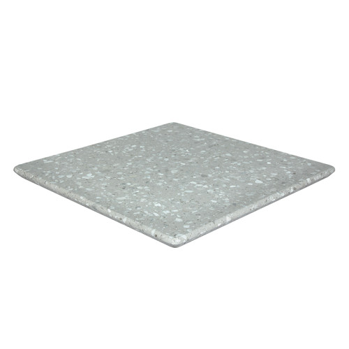 Thickening Grey Terrazzo Stone Square Dining Table Top For Bistro Pub Use