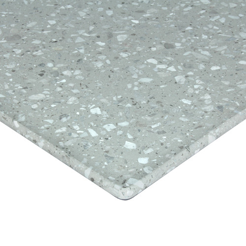 Thickening Grey Terrazzo Stone Square Dining Table Top For Bistro Pub Use