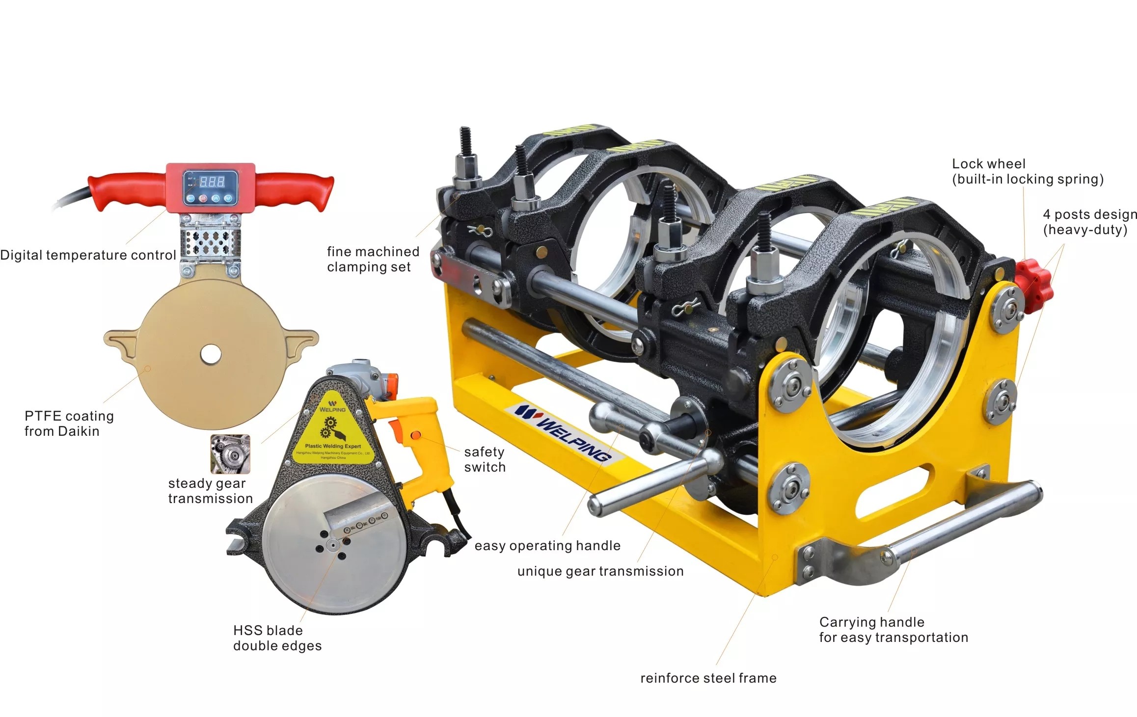 Welping 200mm Manul butt fusion machine