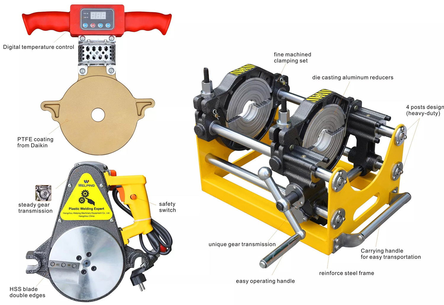 Welping 200mm Manul butt fusion machine