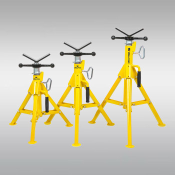 Adjustable Pipe Jack Stand with V Head and Folding Legs for Pipe Supporting