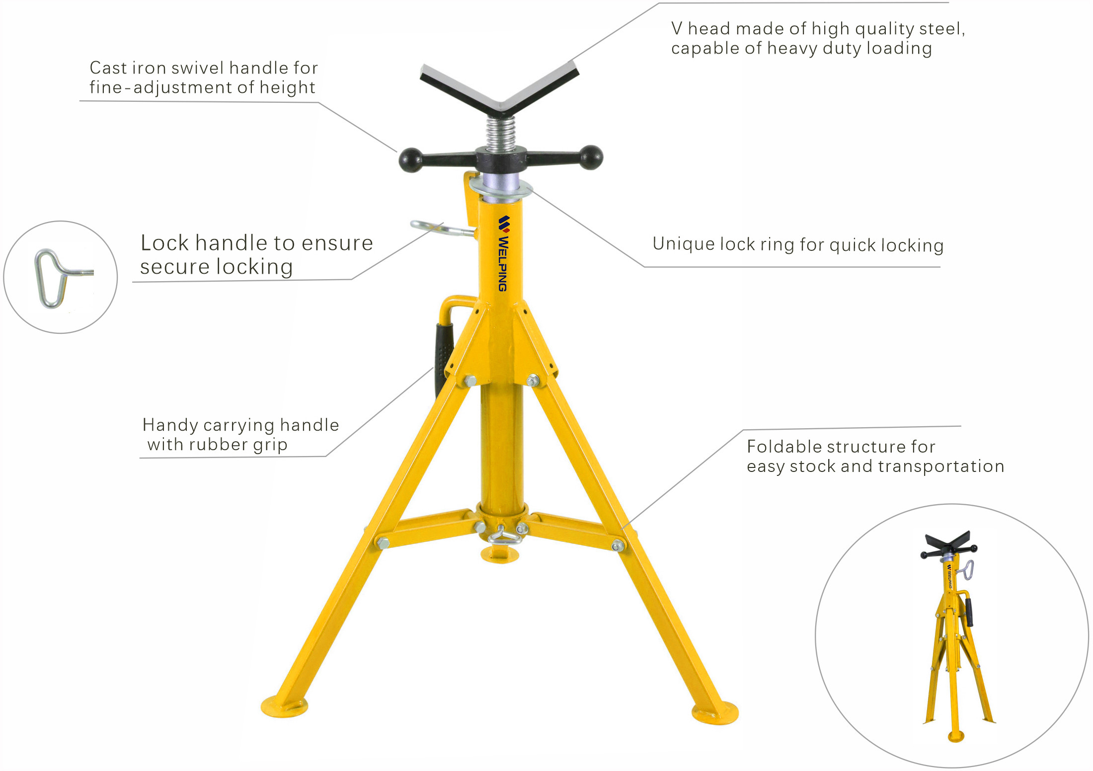 Welping 1107 Head Pipe Jack Stand