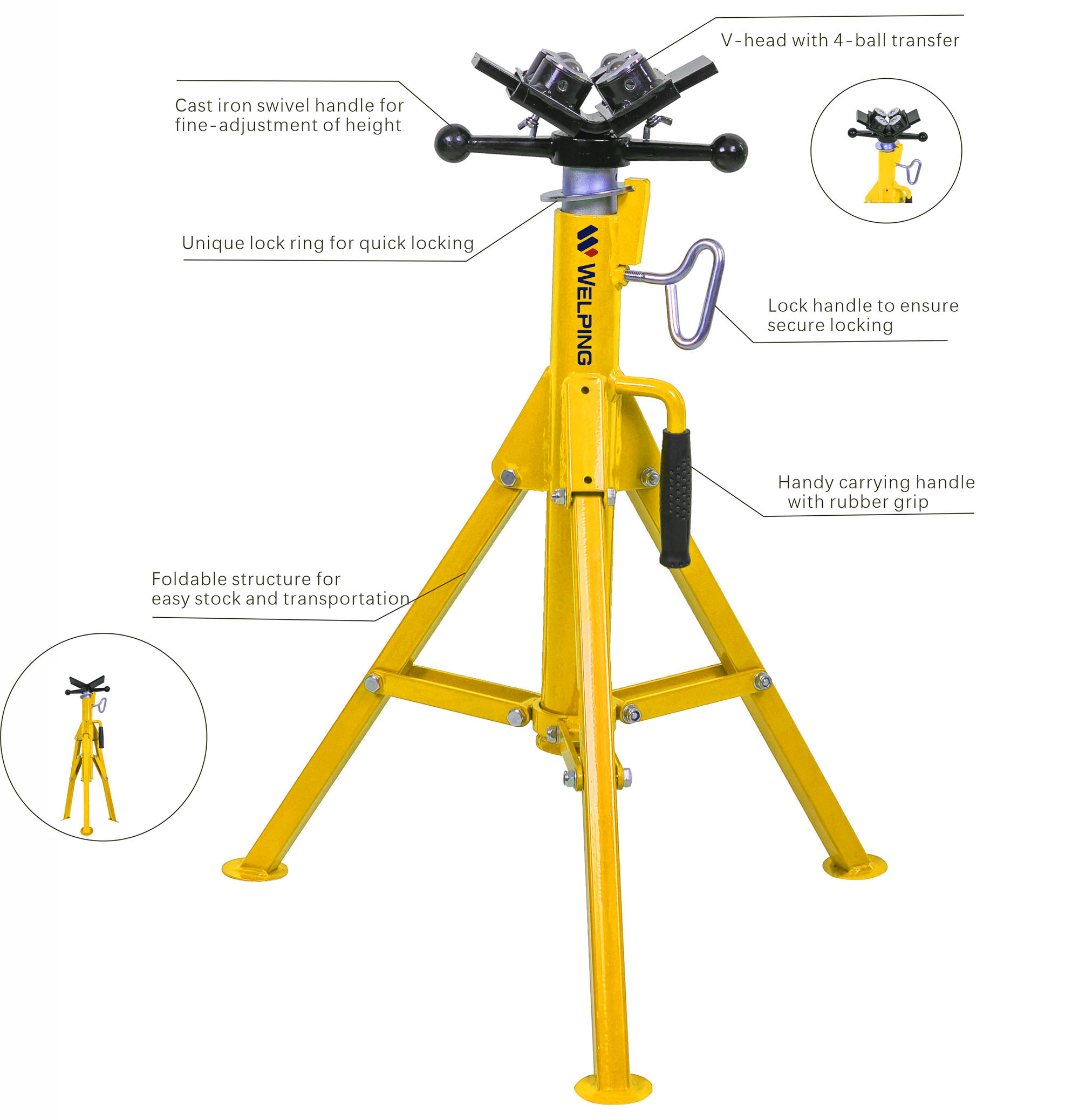 four transfer ball head pipe stand