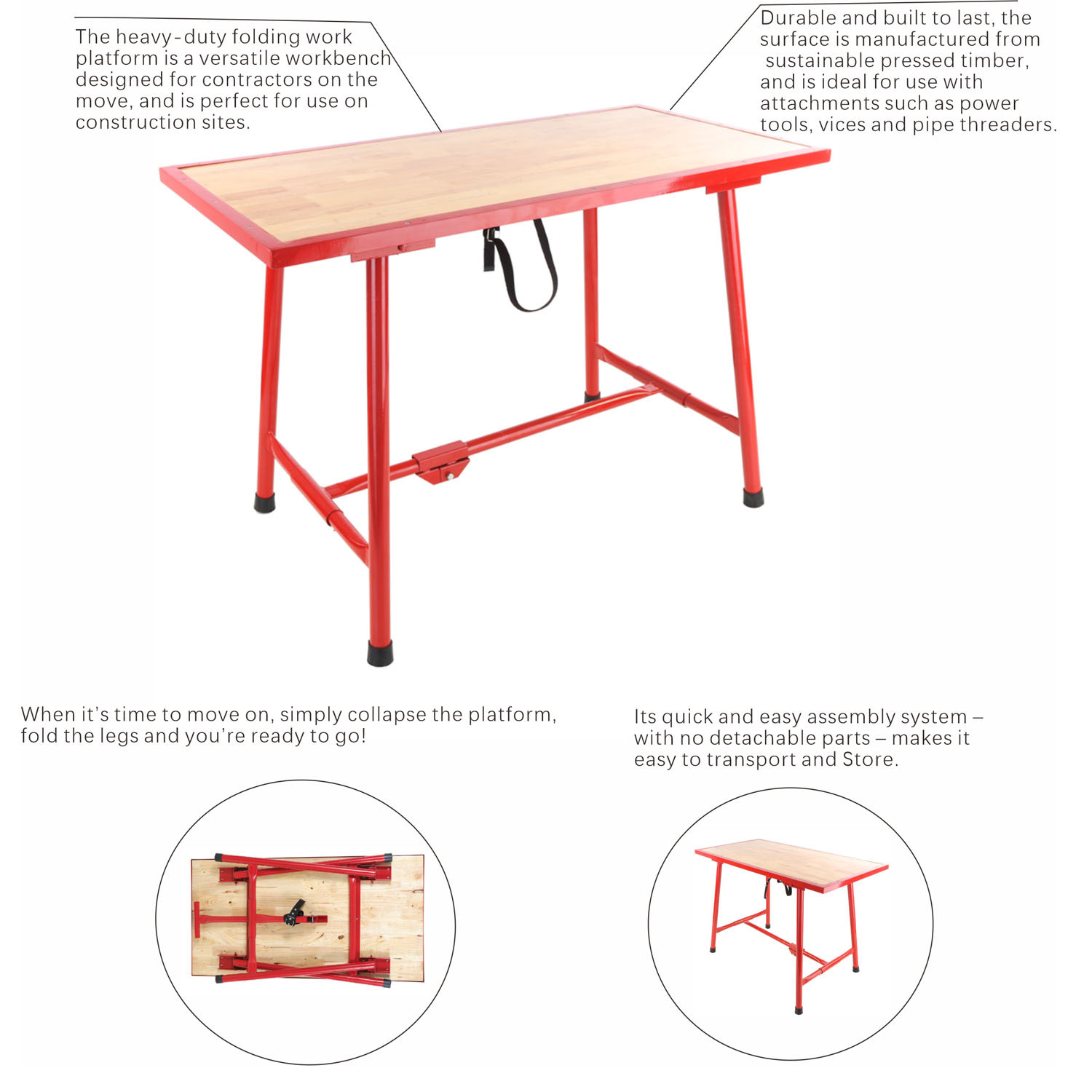 Folding worktable