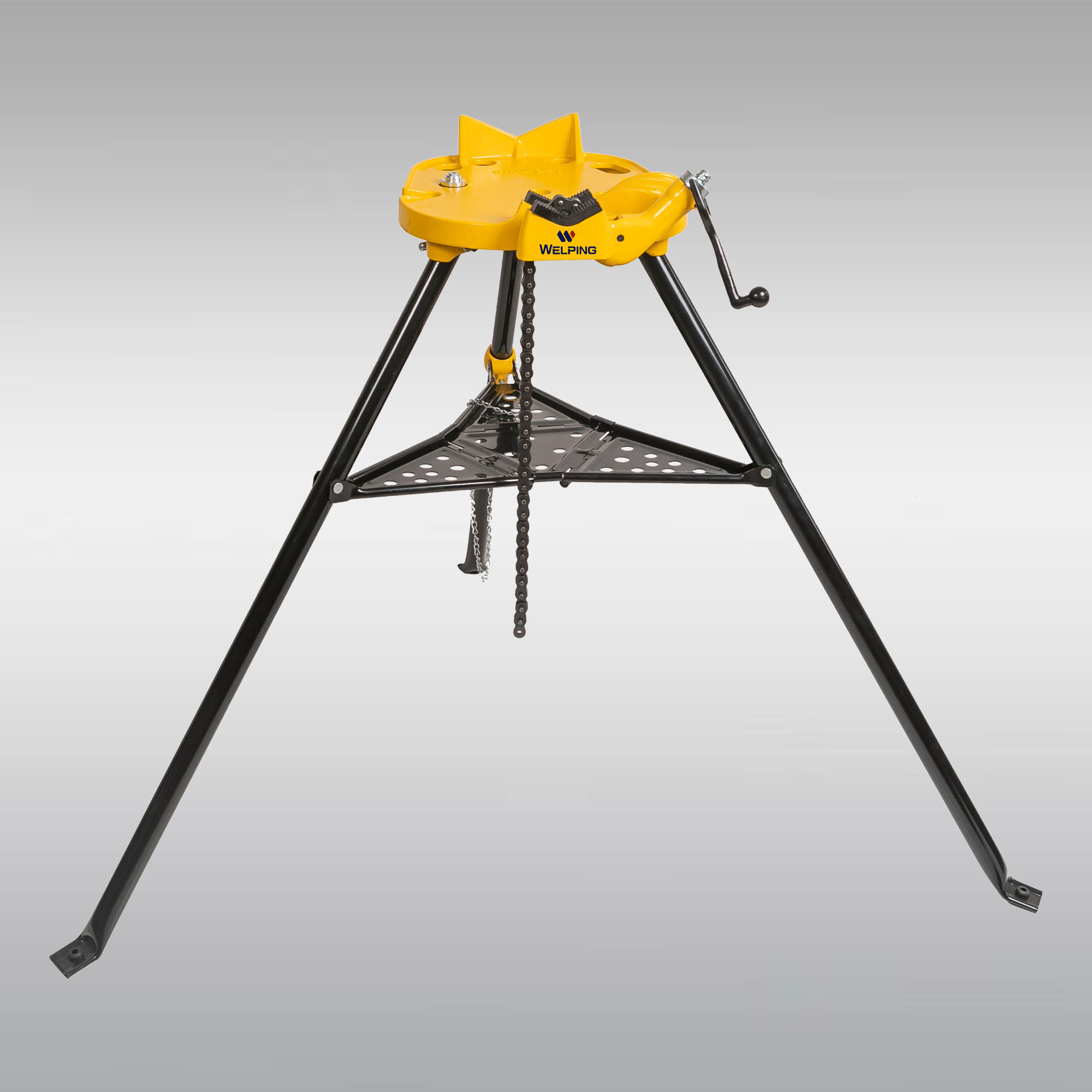 1/8"6" Tripod Chain Pipe Stand with Tool Tray for Pipe Threading or