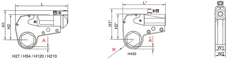 LOW proflie Hydraulic torque wrench