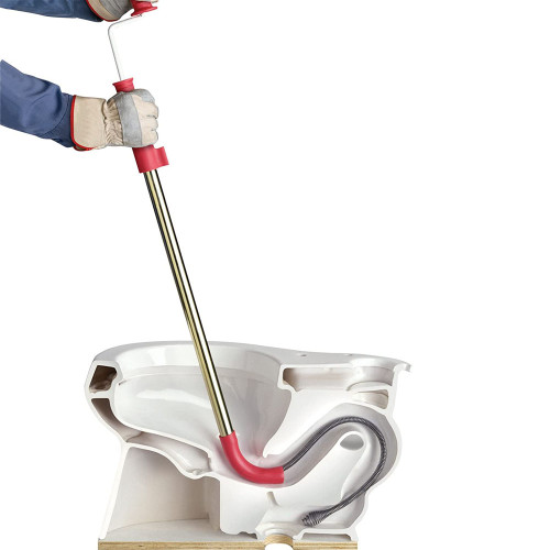 Toilet Auger with Unclogging 6-Foot Snake and Bulb Head
